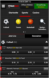NetBet App Startseite