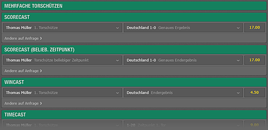 Bet365 Scorecast Wette