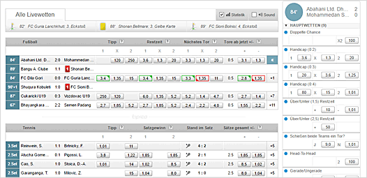 Live Wetten bei Tipico