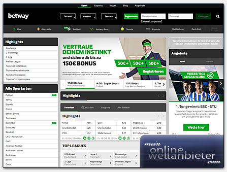 Betway Webseite