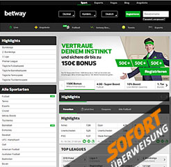 Betway Wettanbieter Webseite