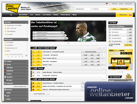 Interwetten Webseite