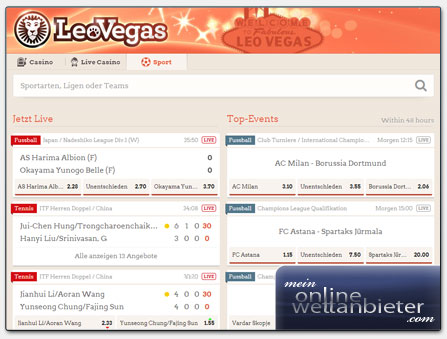 LeoVegas Webseite